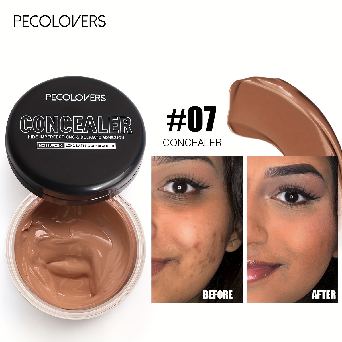 TEMU Pecolovers Waterproof Concealer For Tattoos - Provides Full Coverage With End, Suitable For All Light Beige Shades, Long-lasting And Smudge-resistant Makeup