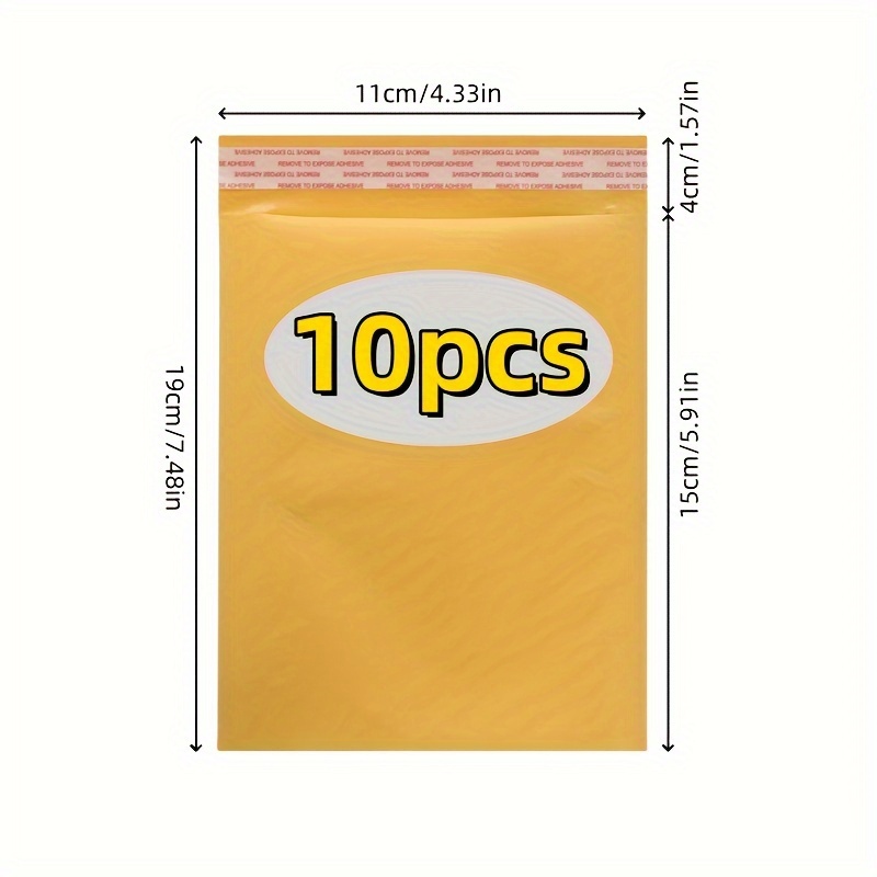 TEMU 10pcs, Paper Envelope Bubble Bag, Mail Delivery Bag, Waterproof, Self-sealing Bulk Filling Transportation Supplies Packaging Envelopes,
