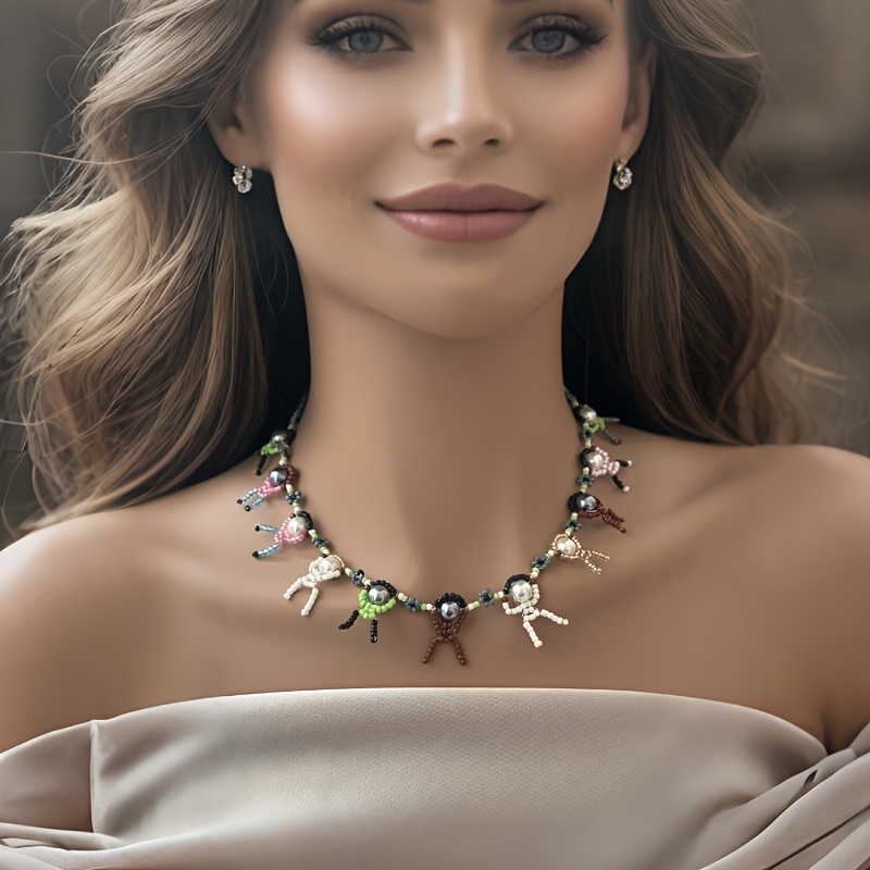 Boho Style Beaded Necklace with Freshwater Pearls