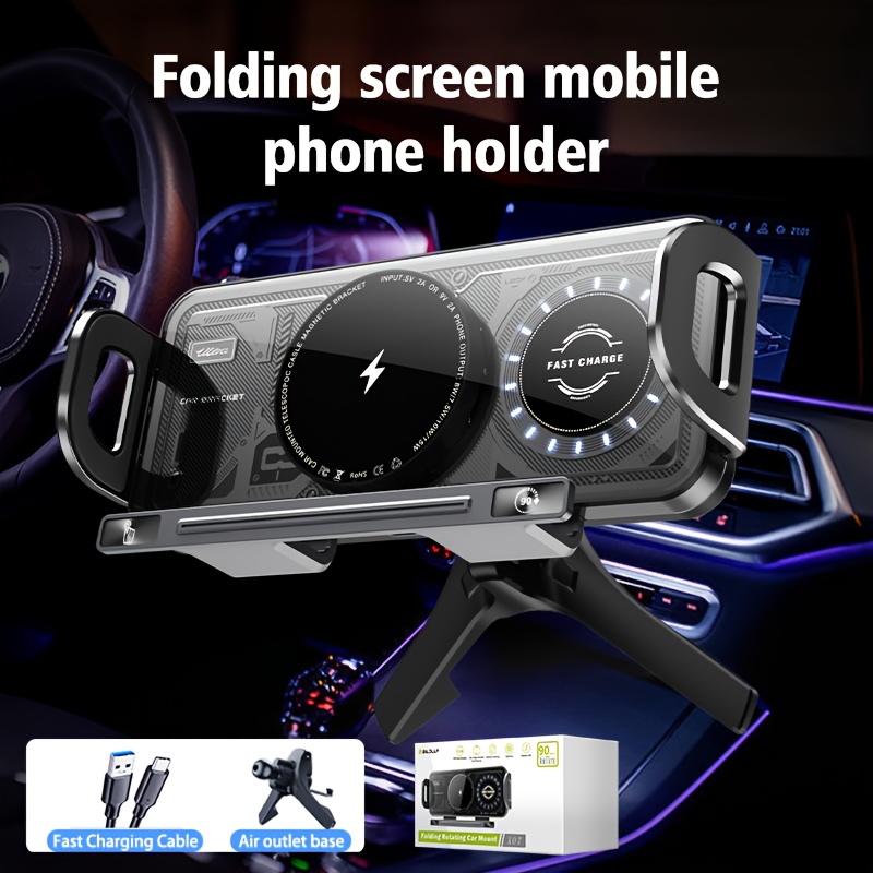 TEMU Wireless Charging Dock For Cars, 15w Charger Compatible With For Iphone And Devices, Features Electric Induction For Opening And Closing, Adjustment For Landscape And Portrait