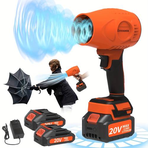 20v cordless air dryer blower with 2x2000mah batteries 31000 rpm 1000g high pressure multi purpose for water snow dust leaves pet hair durable outdoor use ideal homeowner gift water removal tool lightweight tool reliable tool powerful airflow diy handheld device highpressure airflow fan pet owners