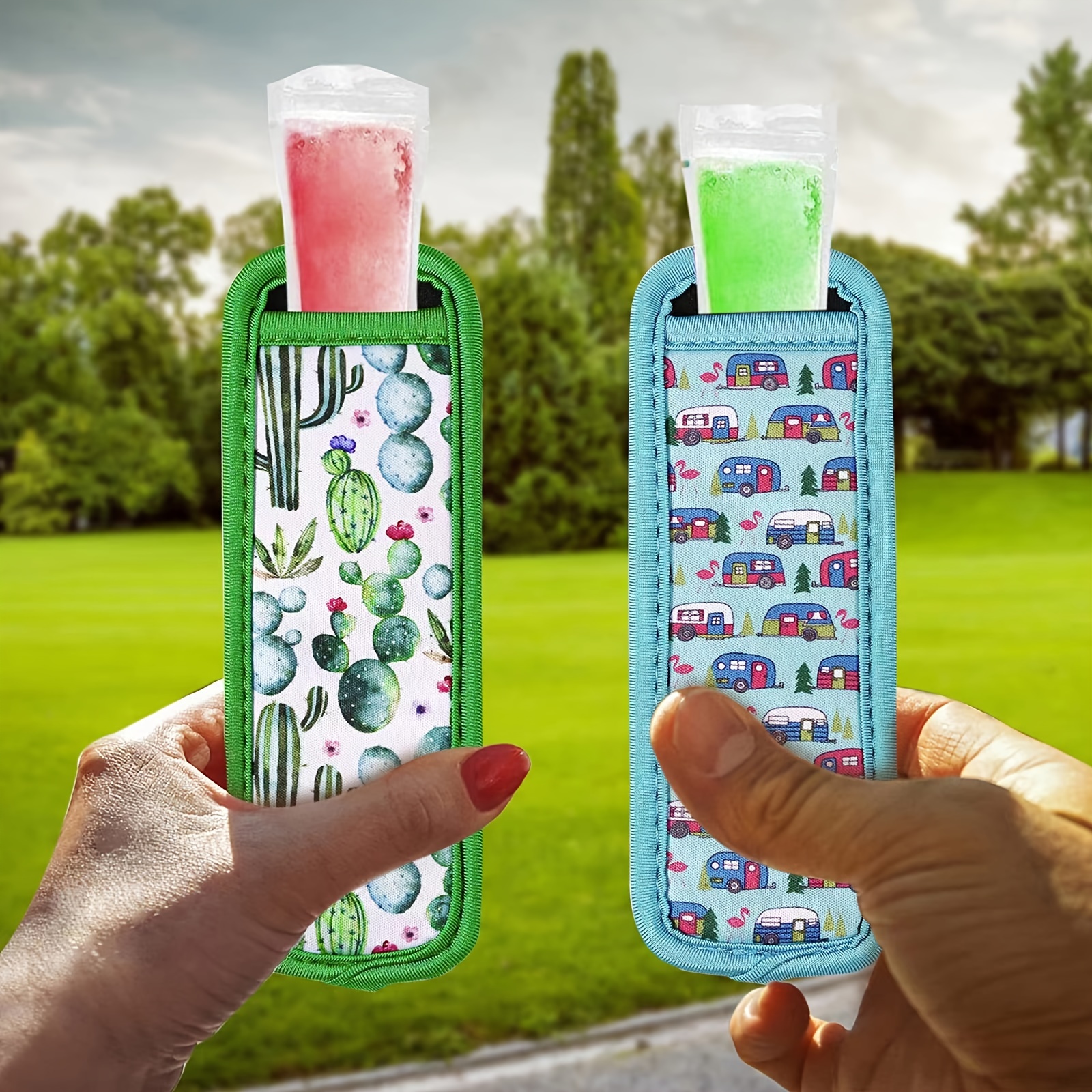 1pc Durable Neoprene Ice Pop Holder Pouch - Colorful Patterns Including Leopard, Floral, and Geometric Designs - Shatterproof Kitchen Accessory for Halloween, Christmas, Valentine's, Thanksgiving, & Graduation