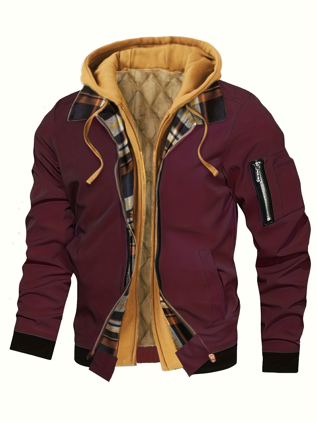 Veste d'hiver à capuche pour homme Pearson OBM, style coréen, un vêtement d'extérieur décontracté et tendance, couleur unie, style formel, avec détails de fermeture éclair
