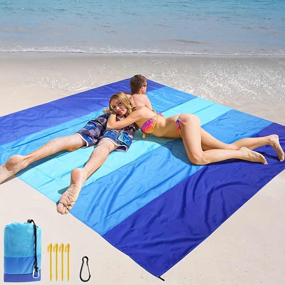 Beach Blanket High Quality   Beach Mat 200.66cm X 210.82cm/10 x9 for 2-8 Adults Quick Drying Outdoor Picnic Mat Beach Accessories for Travel, Camping, Hiking