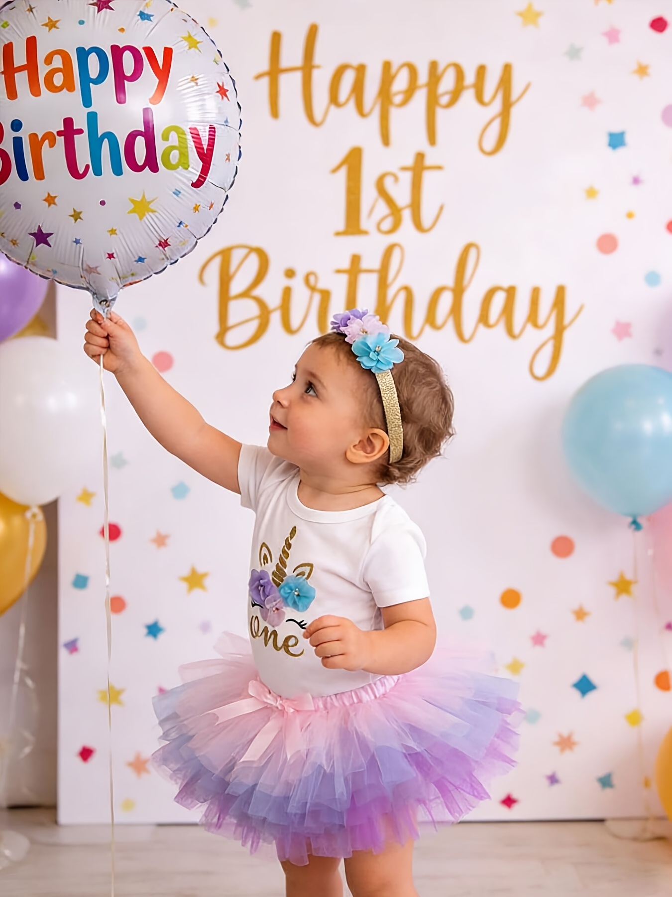rainbow unicorn birthday dress Tutu Unicorn Party Dress Unicorn Unicorn Tutu Dress Baby 1st Birthday Baby Size:2XL (16) Sweet Wink dress up color_Red Black Long Sleeve Ball