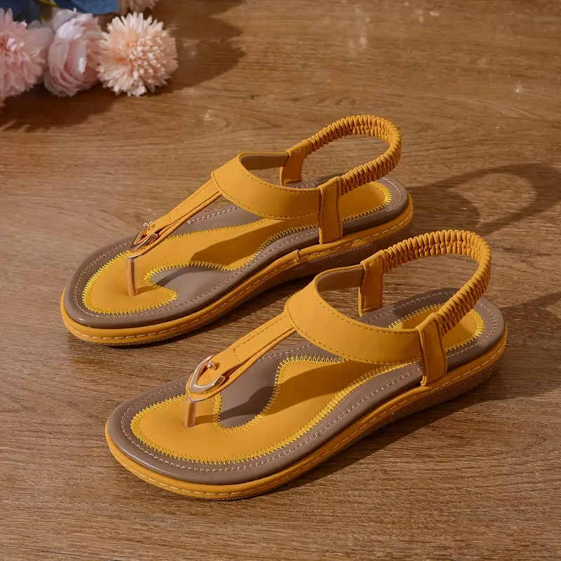chic womens flat sandals minimalist t strap design comfortable slip on with cover upper Product details 21