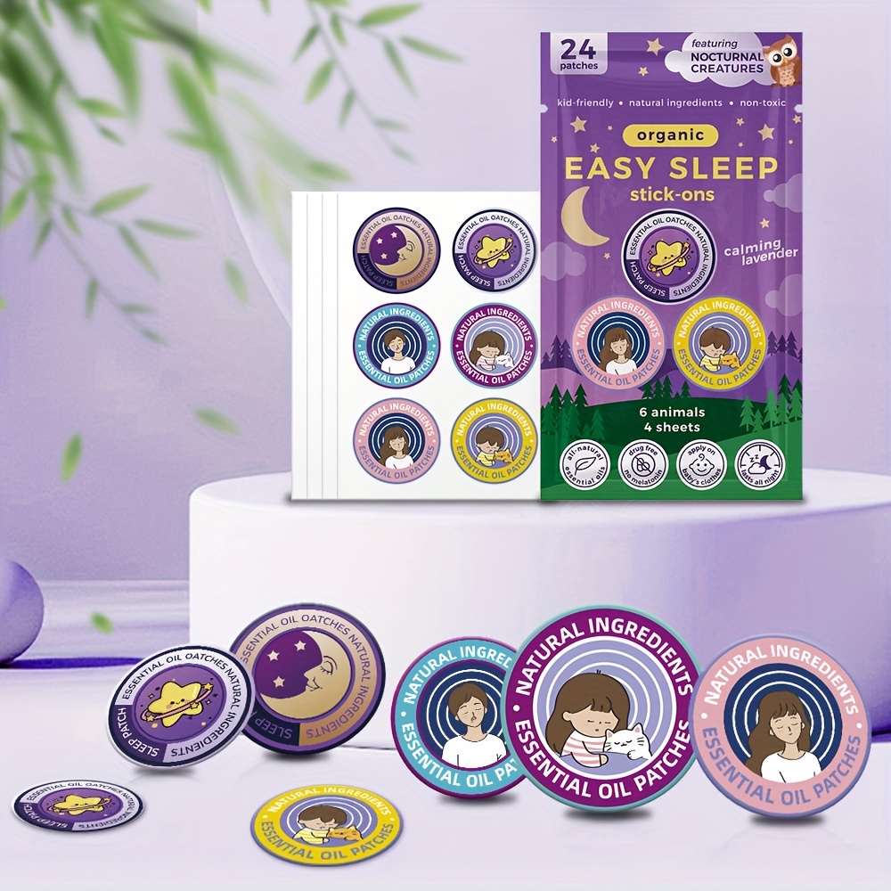 48pcs magnesium   patches herbal scented sleep aid with   safe for all ages portable travel friendly purple with moon   ideal birthday or new year gift magnesium supplement travel sleep aid magical night design safe   composition 2