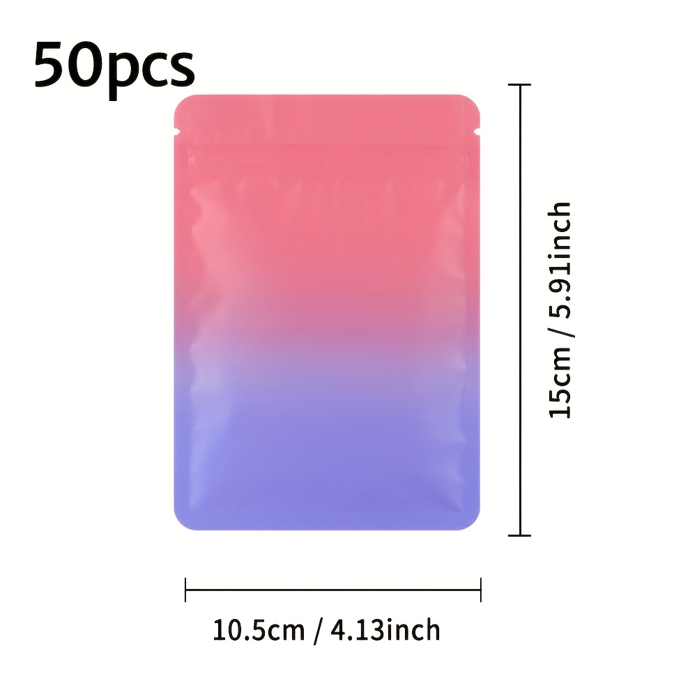 TEMU 50pcs Double-sided Gradient Bags, Small Pouches For Jewelry And Accessories, Sealed Plastic Packaging Bags, Opaque Self-sealing Bags,