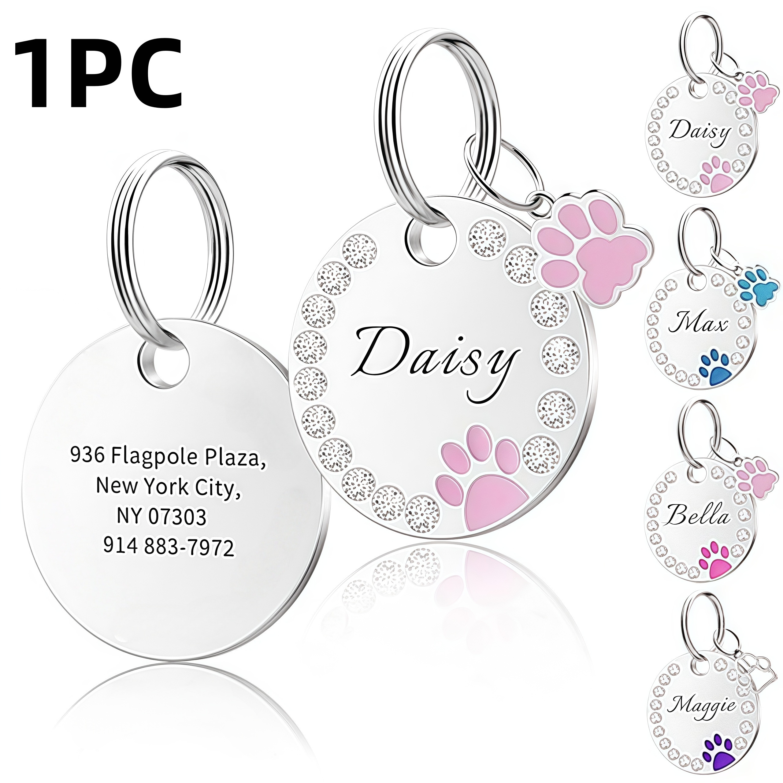 dog name tags sold on Temu United States