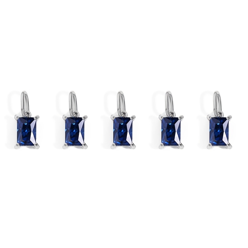 5pcs Women's Easy Stainless Steel Rectangular Zirconia Pendant Set
