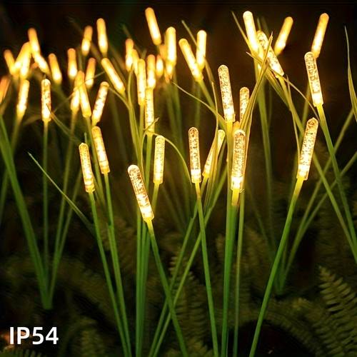 led solar reed garden lights outdoor insertable pole lights with rechargeable lithium batteries ip54 waterproof semi flush mount design for