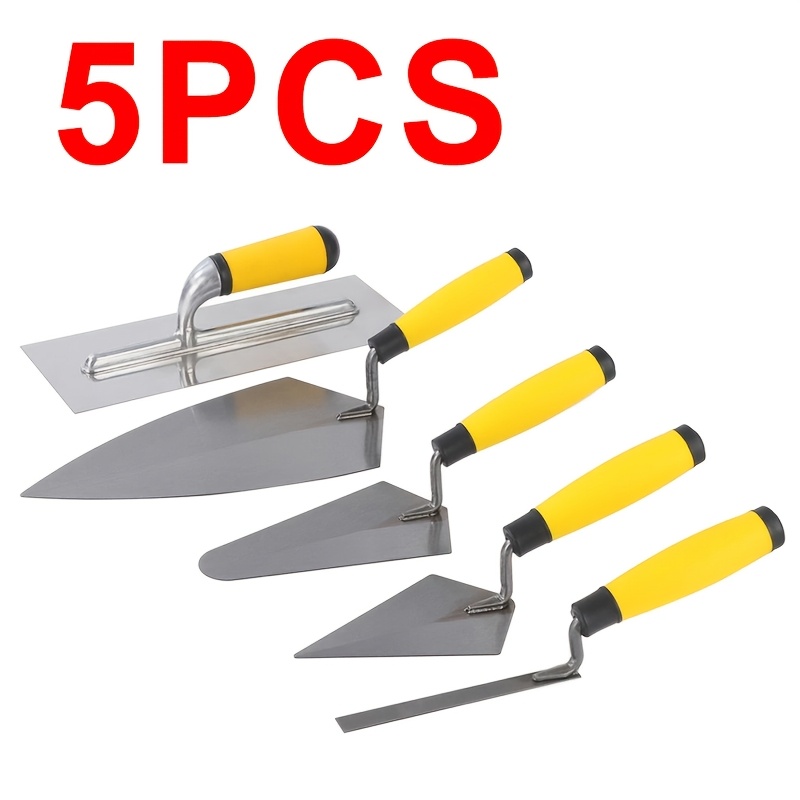 TEMU 5pcs Builder Professional Trowel Set Bricklayer Brick Plastering Tools Kit Set