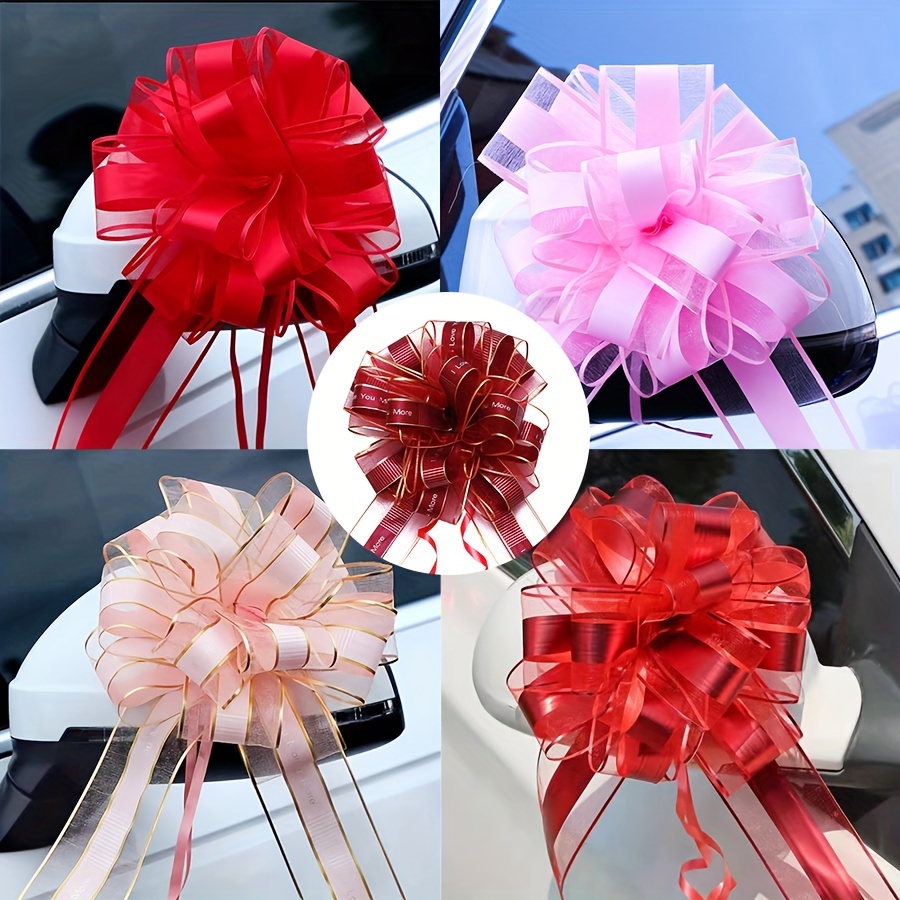 

Glam Style Universal Plastic Pull Bows - 1pc Elegant Wedding Car Flower Decoration, Non-electric, Featherless, Pre-assembled Festive Ceremony Ribbon For Room & Event Decor