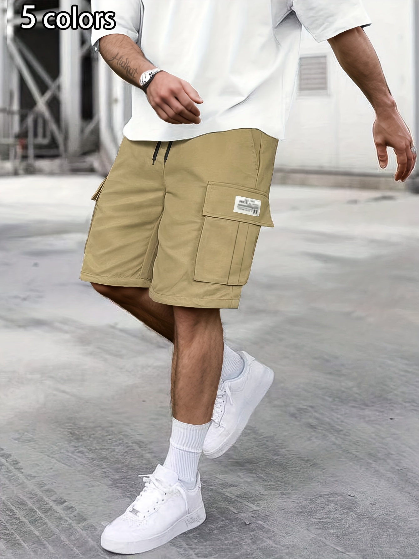 Mens Capri Pants Men's 3/4 Long Cargo Shorts Loose Fit Below Knee