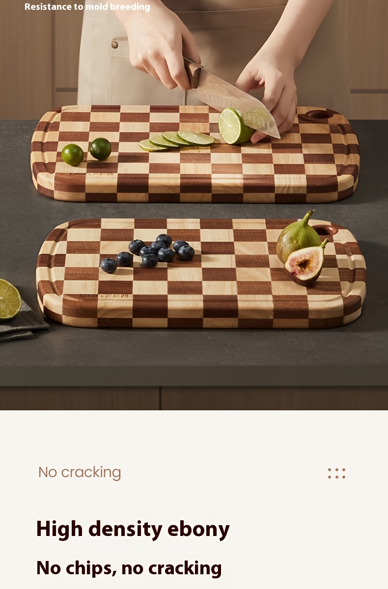 walnut wood cutting board with checkered pattern multipurpose   for meat cheese bread vegetables and fruits ideal for home and dorm use kitchen gadget perfect christmas winter gift wooden cutting board cold cutting board details 6