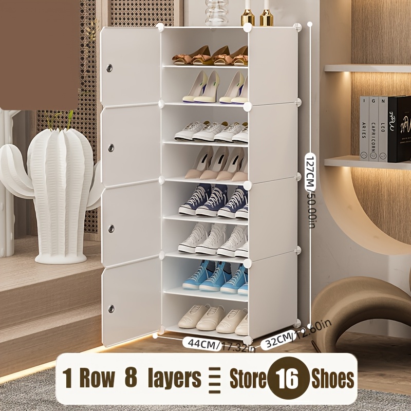 TEMU Shoe Organizer, Storage Unit, Home Dust-resistant Easy Shoe Cupboard, Ideal For Use In , Living Areas, And Bedrooms - Easy To Put , Sturdy And