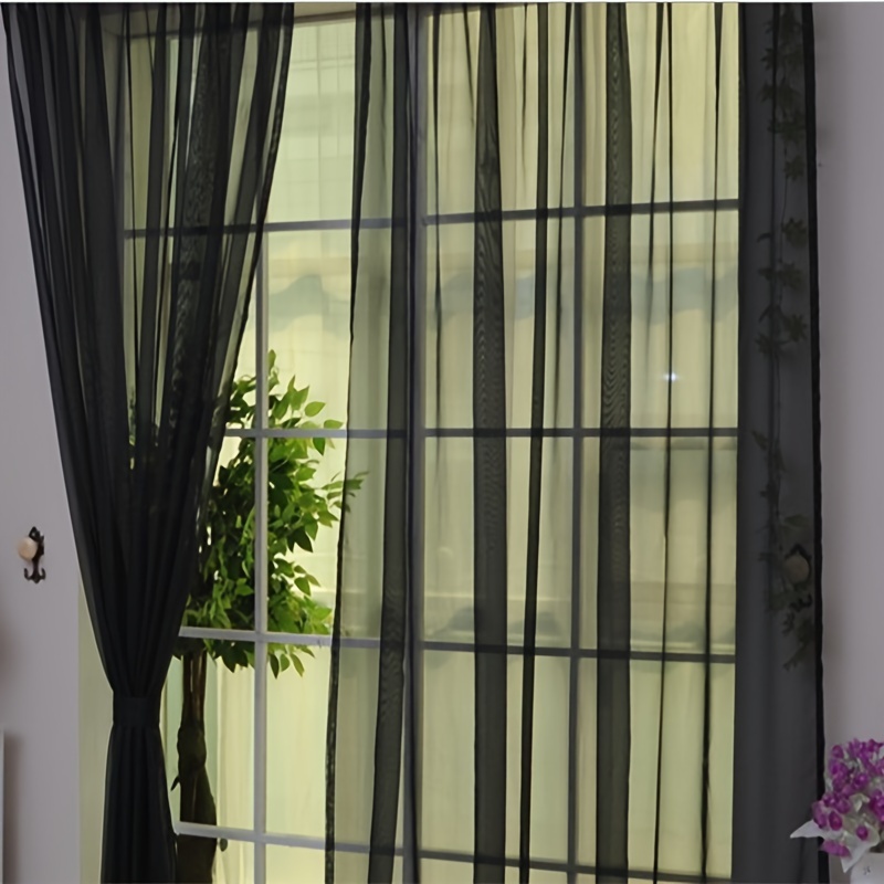 TEMU 2pcs Sheer Voile Curtains - Lightweight, Window Panels For Room & Bedroom Decor, 78.7