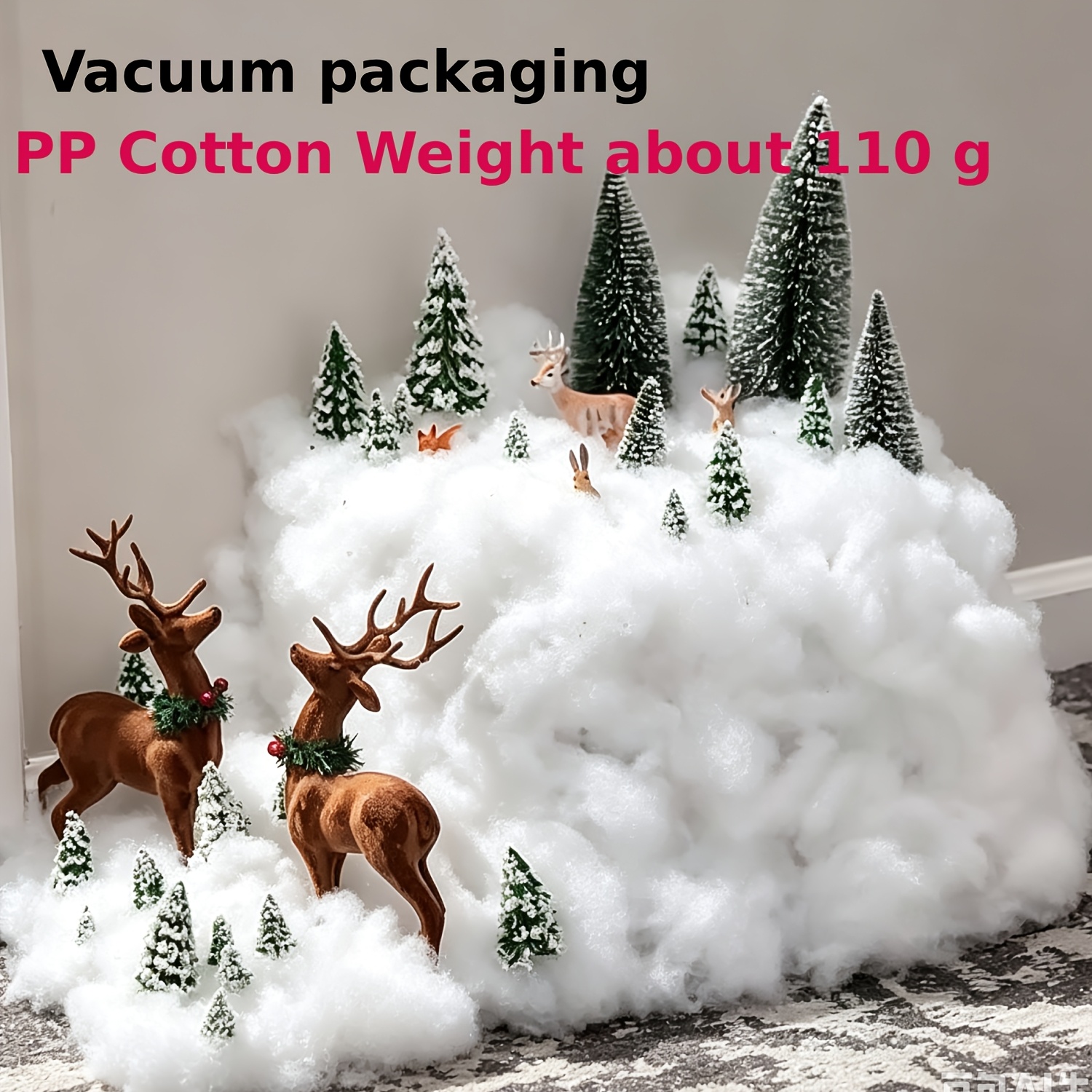 TEMU Christmas Decoration Fake Snow, Artificial For Christmas Tree 110g Fluffy Snow Realistic Flame Resistant For Village, Nativity, White
