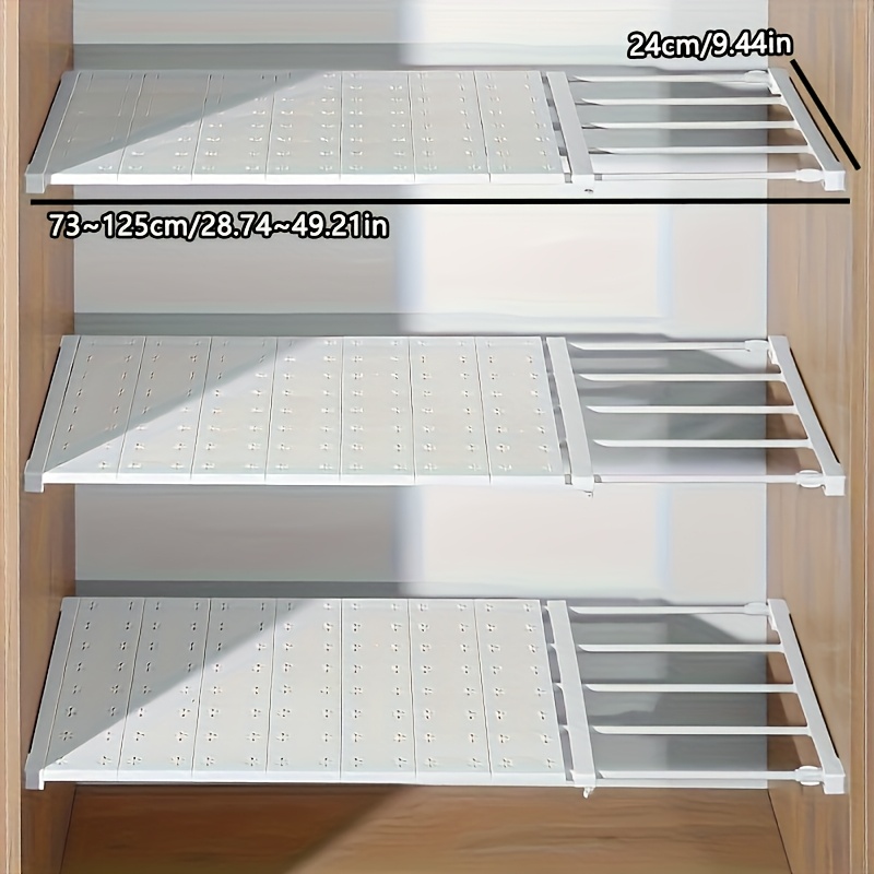 3 in 1 set traceless sticker 2 product adjustable no drill shelf divider organizer telescopic space saving stackable storage rack for closet kitchen bathroom bedroom shoe rack   space