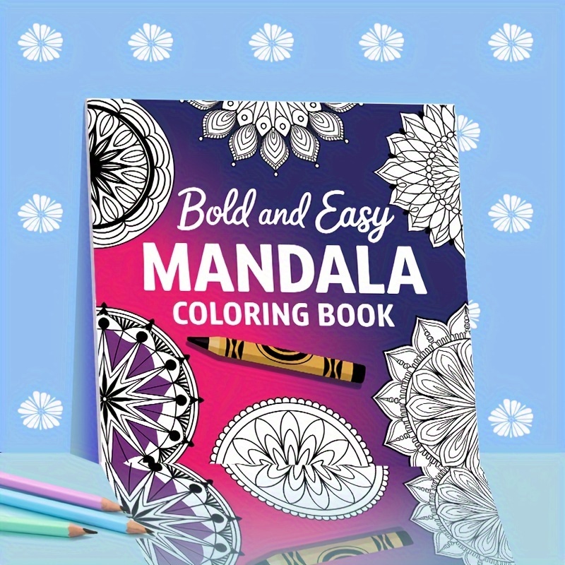 

1pc And Easy Mandala Coloring Book For Adults - 20 Pages, Soft Cover, Premium Paper, Ideal For Christmas, Halloween, Festivals, Friends, Colleagues, Family, And School Presents, Sketchbook