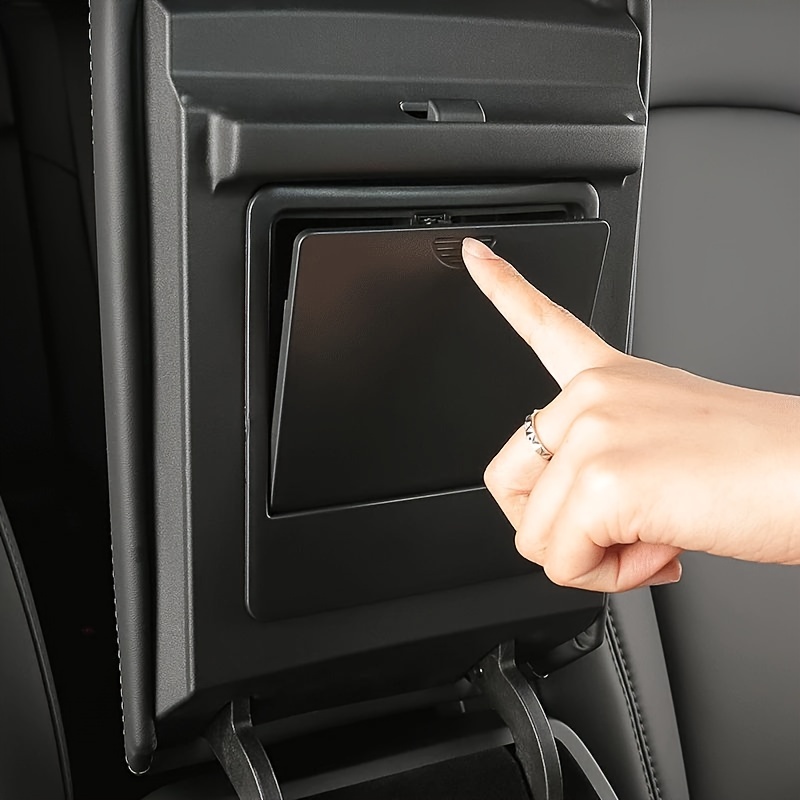 для for tesla   y центральна консоль коробка для зберігання з безпечною кнопкою, прихованим органайзером для підлокітника, американська модель, аксесуар, що   підходить для 2017-2023 років - портативне чорне пластикове оновлення   (1 шт.) 4