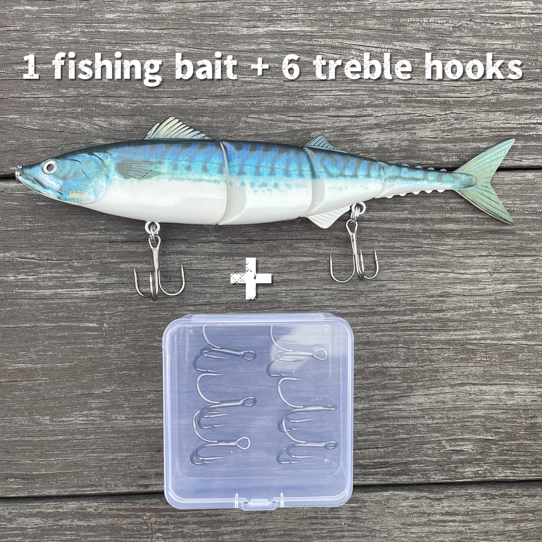 connected fish bait hooks bait treble hook combo set 1 fishing bait treble