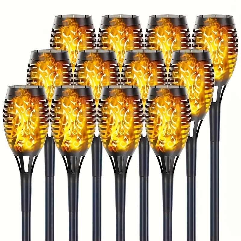 

2/ 4/ 6/ 8pcs Solar Lights, Outdoor Solar Torches Light For Garden Decor, Waterproof Decorative Led Solar Lights For Outside Pathway Patio Yard Decor Landscape Christmas & Halloween Decorations