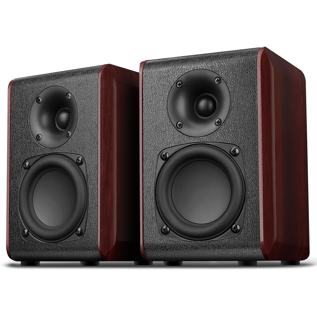   passive bookshelf speakers 2 way home stereo speakers with 3 5 inch woofer amplifier or receiver required passive surround front speakers for pc gaming turntable 4   wall mountable