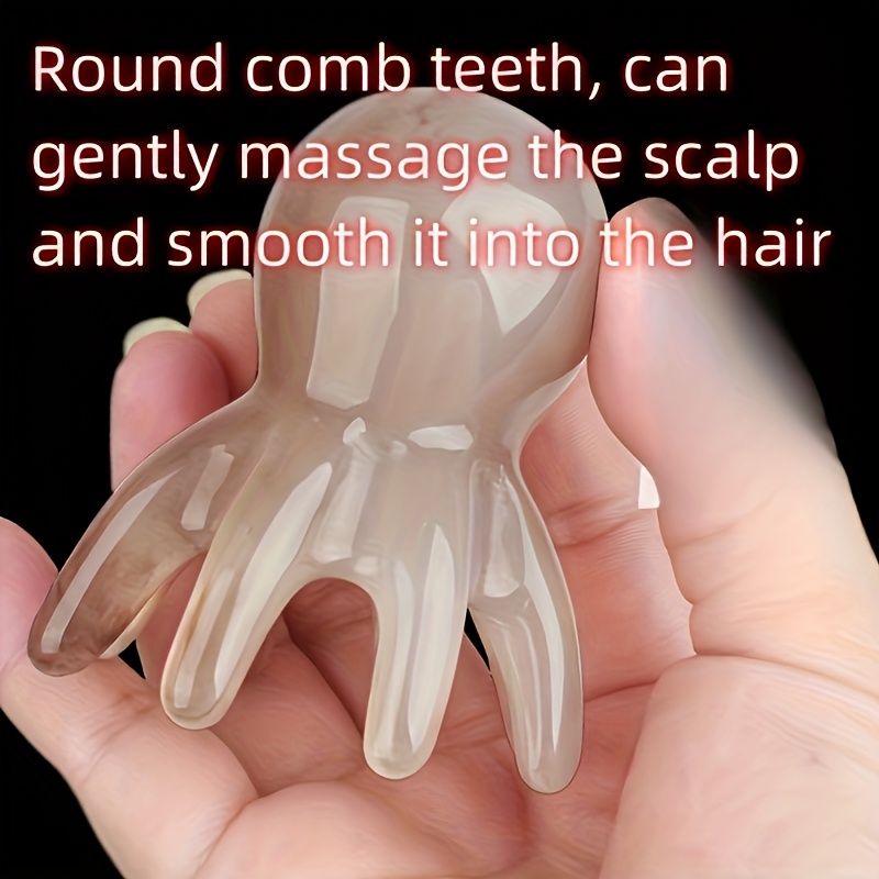 1 2pcs large octopus skull massager portable head   scratcher with wide teeth relaxation tool no batteries needed ideal for head neck massage relaxation tool decorative scalp massager resin construction scalp massage Product details 2