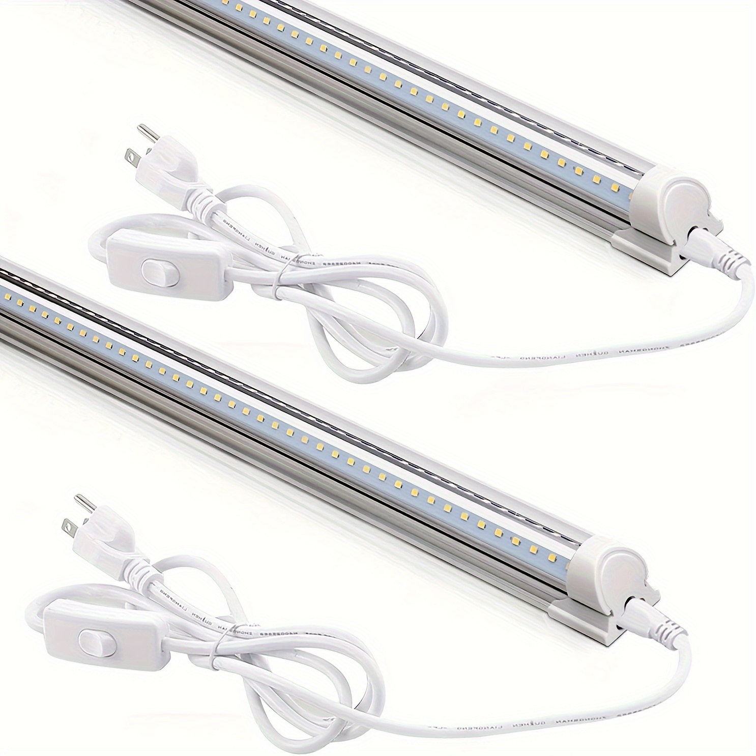 

T8 2ft 20w Led Utility Shop Light Fixture, , 2500lm, 5000k, Led Under Cabinet Light, Under Counter Light, Clear Cover, 2-pack