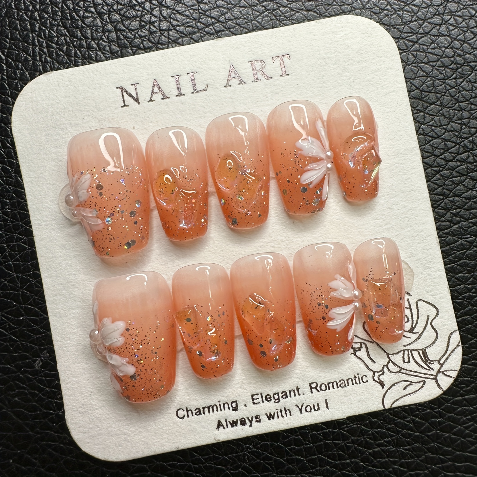 

M15 Pure Handmade Gradient Diamond Gentle French Wearing Nail Beauty