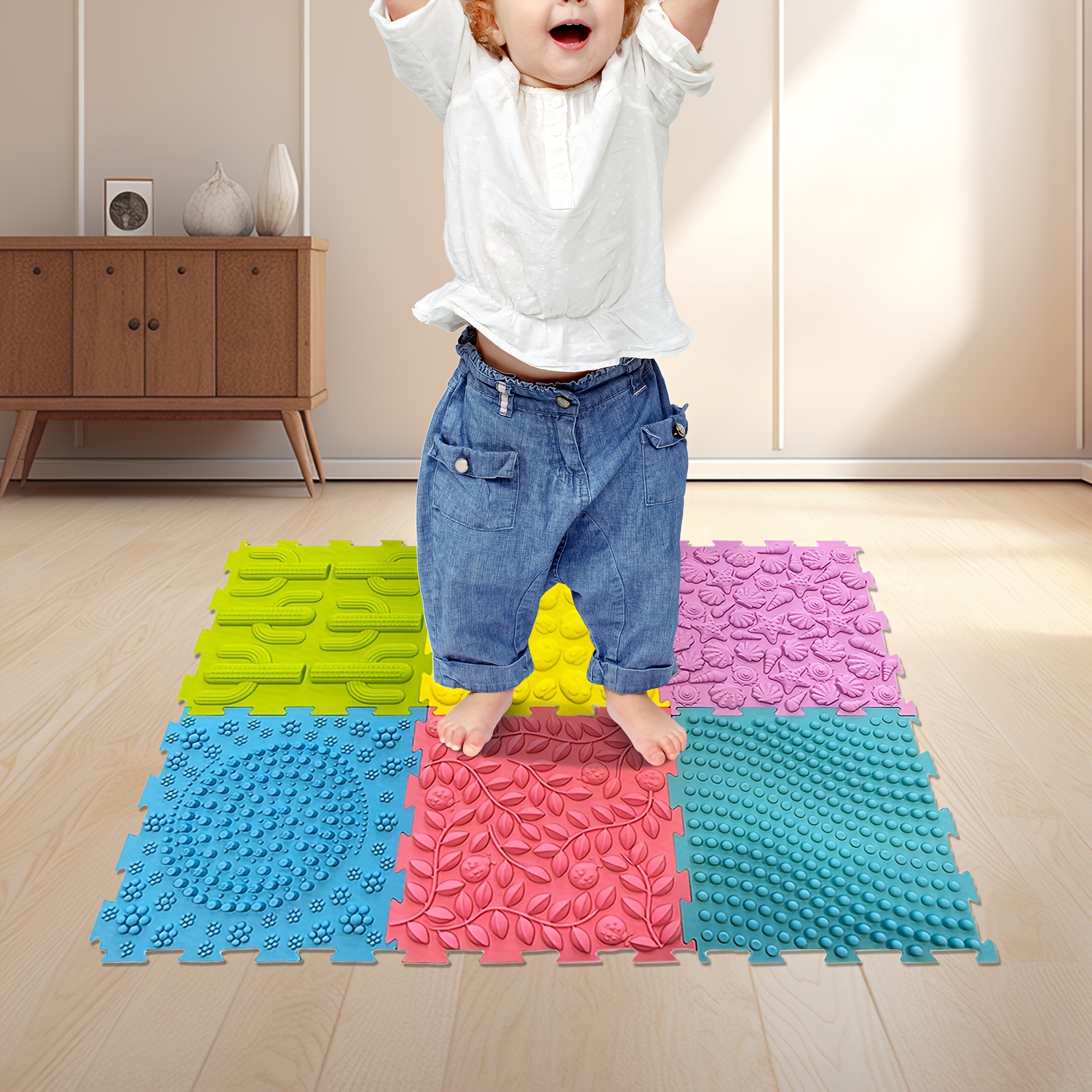 6in set kids silicone interlocking floor mats silicone Temu