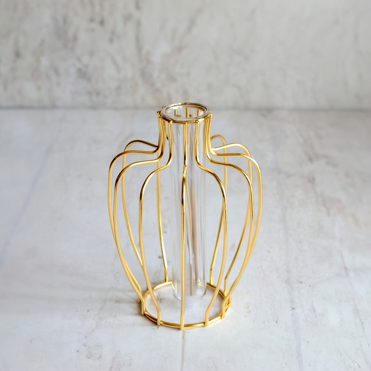TEMU Light Luxury Dining Table Iron Vase, Fresh Flower Vase, Living Room Ornament, Internet-famous Artificial Flower, Diy Decorative Vase