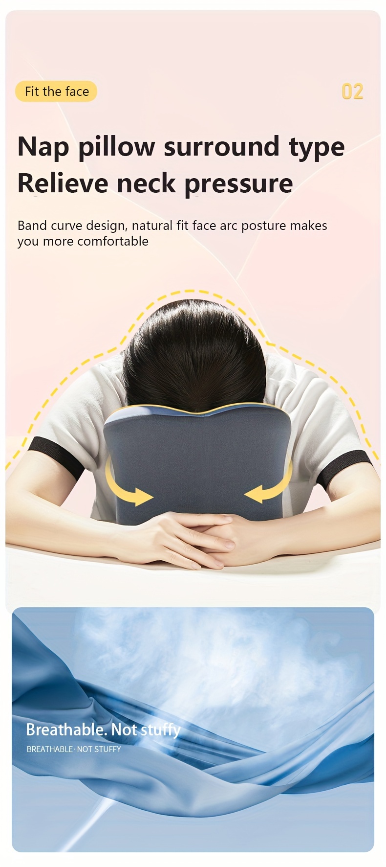 1pc nap sleeping pillow travel pillow camping pillow neck cervical pillow u shaped pillow headrest pillow for airplane car office home neck bolster support pillow face   pillow memory foam core details 4