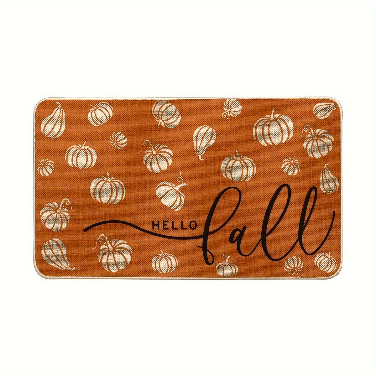 

Sm:)e Orange Pumpkins Hello Fall Doormat, Autumn Home Decor Low-profile Switch Rug Door Mat For Indoor Outdoor