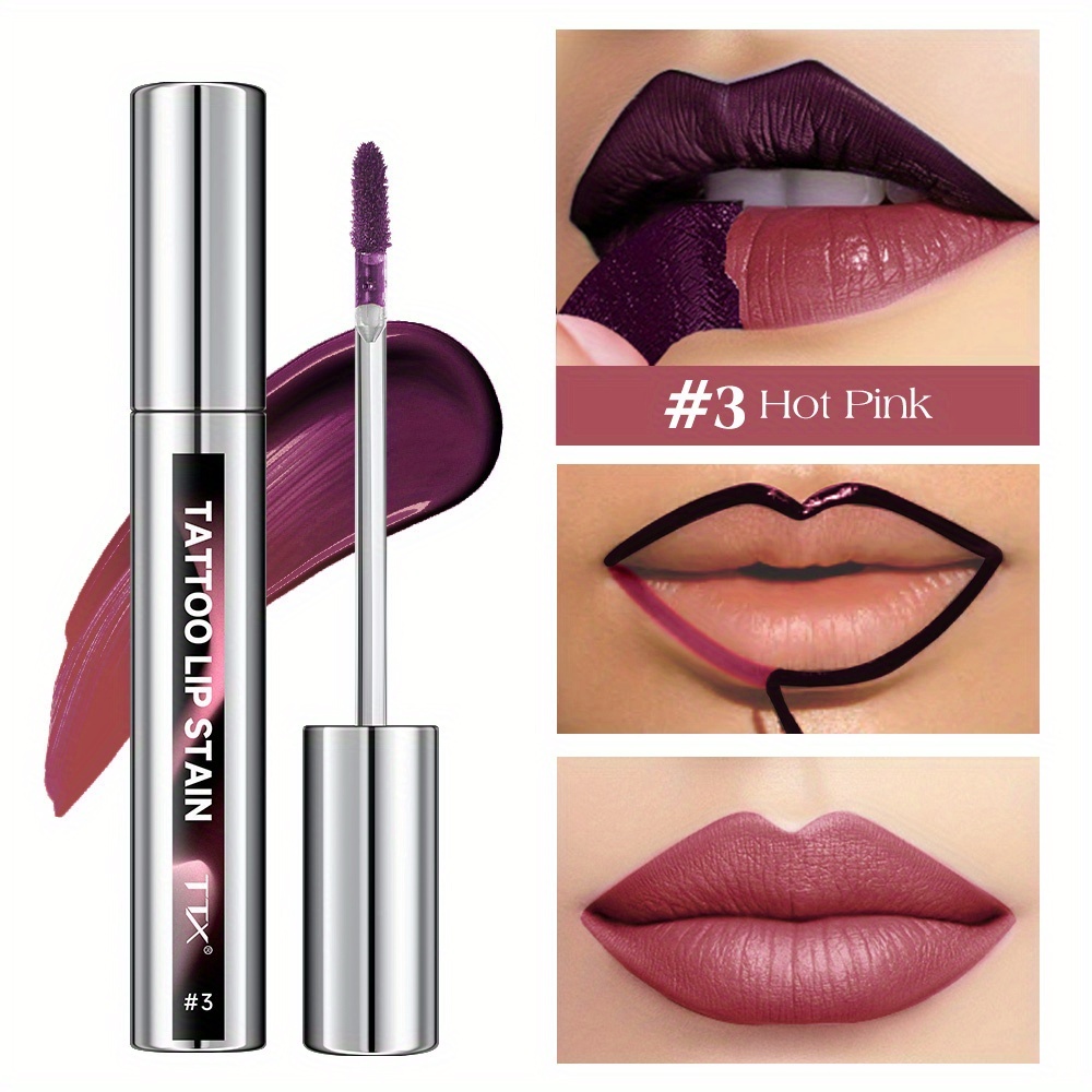 TEMU Three-color -off Lip Gloss - Easy-to-tear Lip Liner, Long-lasting Waterproof, Glossy, , Moisturizing And Gentle Formula, Easy To Apply And Remove, Suitable For Types Holiday Gif