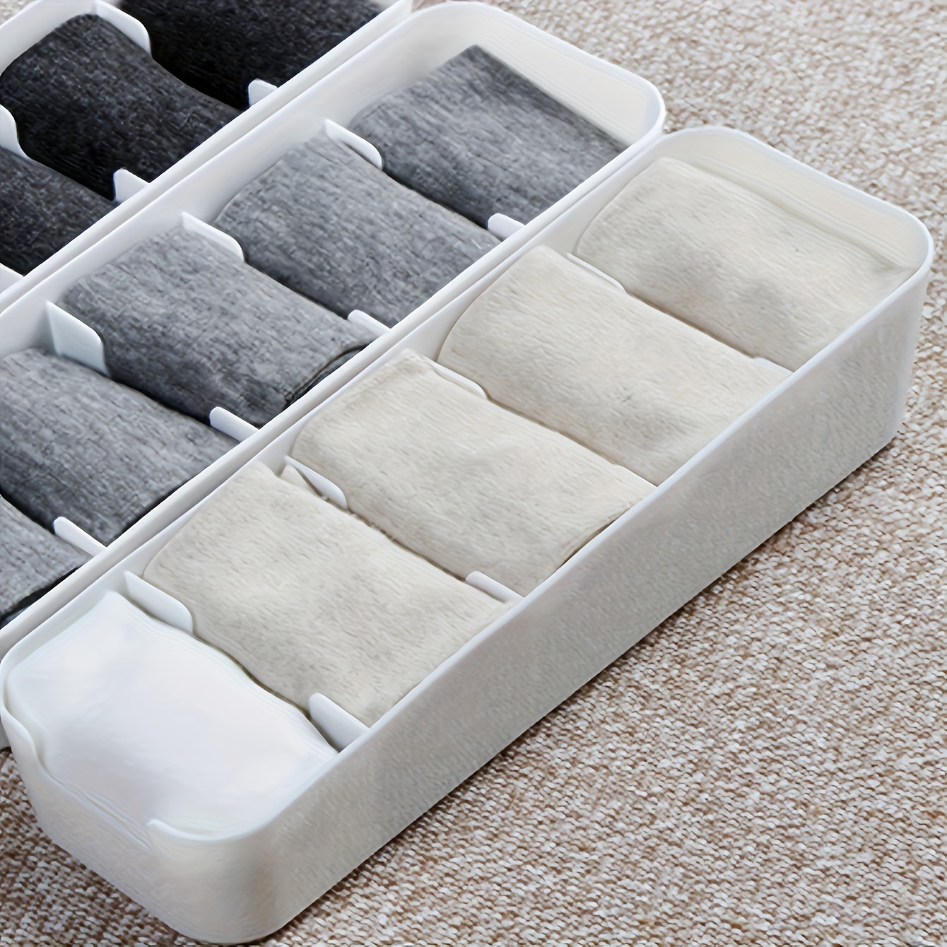 Striped Plastic Socks Box Sundries Storage Box Dormitory - Temu