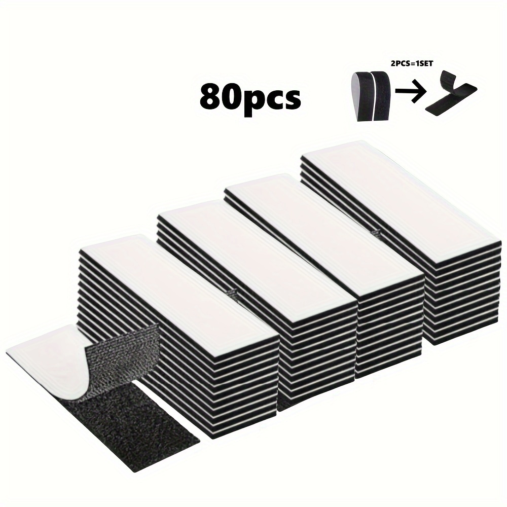 Image of 20/40/80pcs Strong Self-adhesive Fastener Tape Nylon Sticker Adhesive Fastener Hook Loop (1 Set = 2pcs)