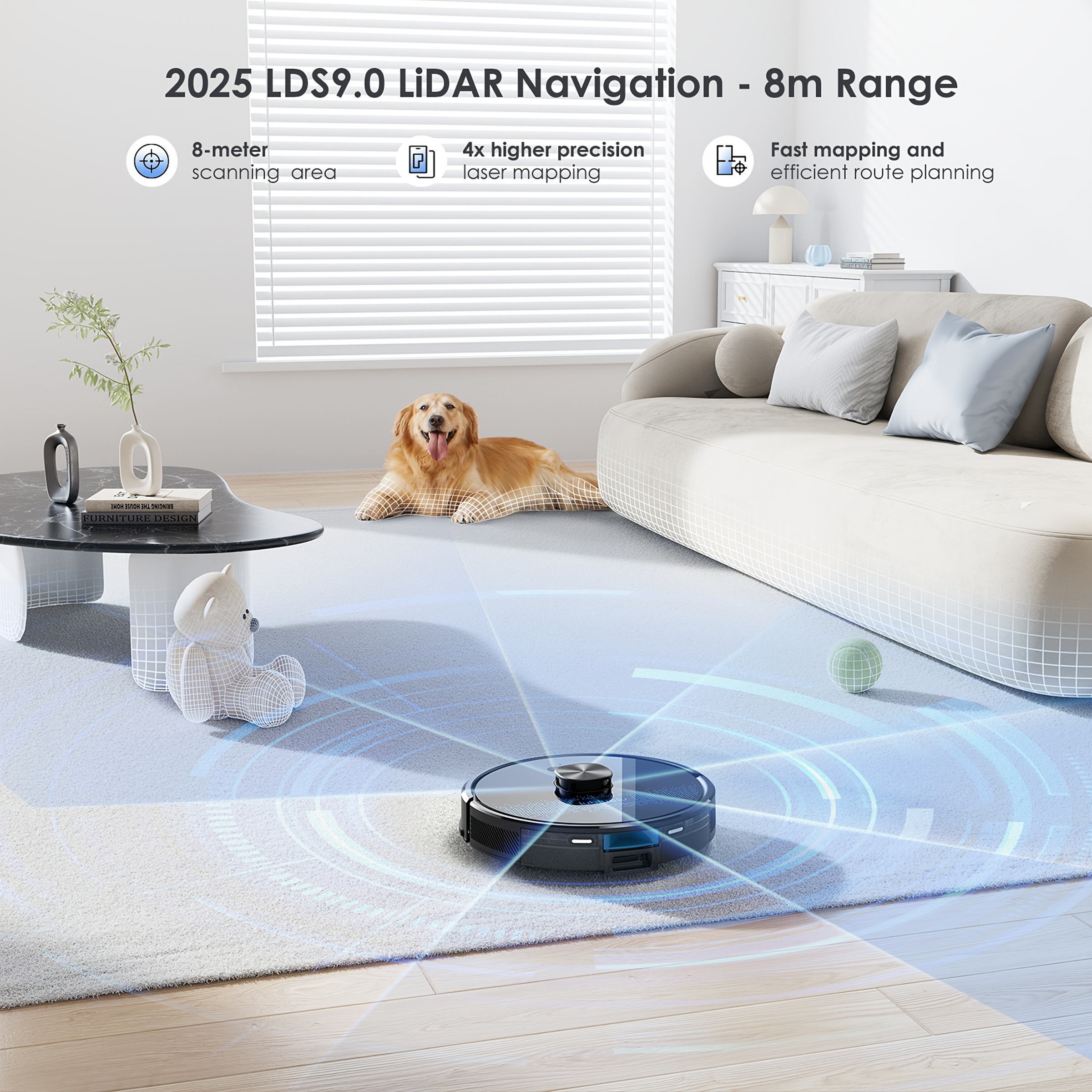Lubluelu SL60MAX 4500Pa Robot Vacuum and Mop Combo, Self-Emptying Station, 60-Day Hands-Free Operation, Self-Charging 3-in-1 Robotic Vacuum with Wet Mopping System, HEPA Filter & Smart Navigation for Pet Hair, Hard Floors, Carpets - Ideal for Large