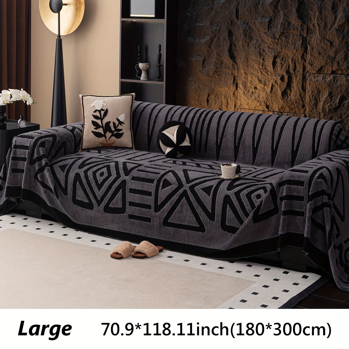 1枚】幾何学模様 ソファカバー 滑り止め ペット対応 洗濯機洗い可能