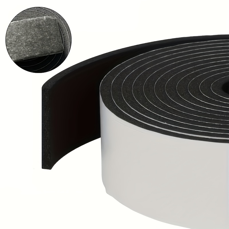 TEMU Black Neoprene Foam Weatherstrip Tape Self-adhesive, Cr Foam 2in X 1/4in X 6.56ft Weatherstripping For Doors And Windows, Soundproof Door Seal,
