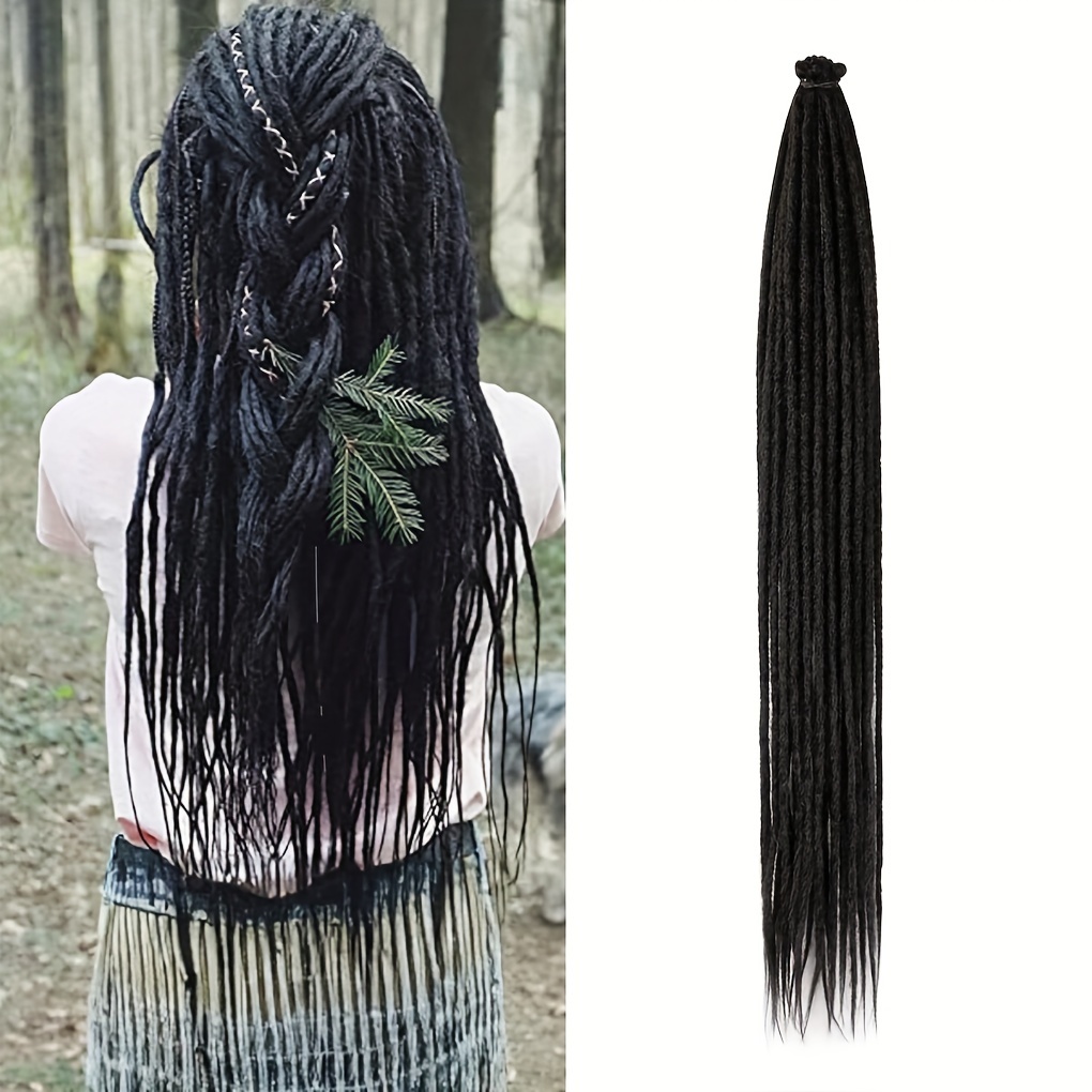 30 Inch Dreadlocks Extension 10 Strands Soft Synthetic Super Long Hippie Single Ended Dreads Ombre Locs Extensions Reggae Style Crochet Hair For Women