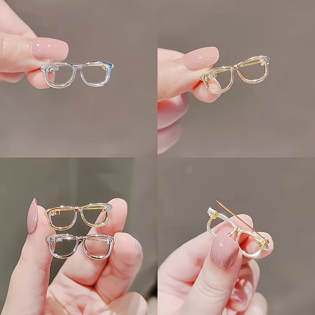 Sunglasses Eyeglass Brooch Pin Mini Elegant Simple Glossy Glasses