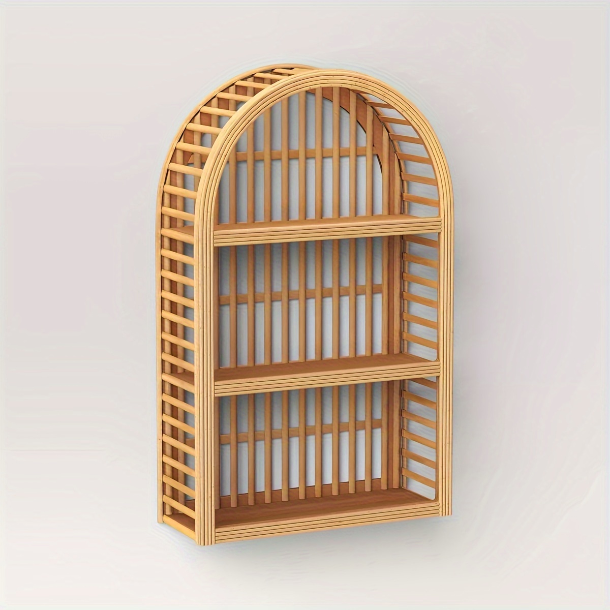 

Wood And Rattan Wall Shelf Natural