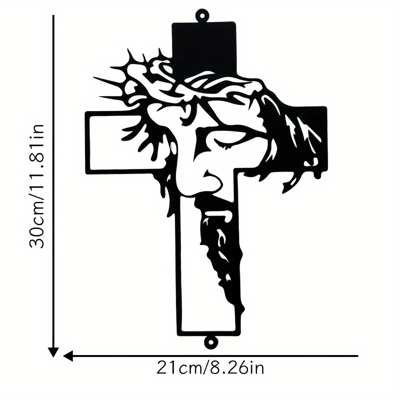 1pc Metal wall art Cross Sign Wall Art Decoration, Easter Thanksgiving Wall Hanging Decoration, Office Dining Room Lobby Wall Decor, Halloween Room Decor art