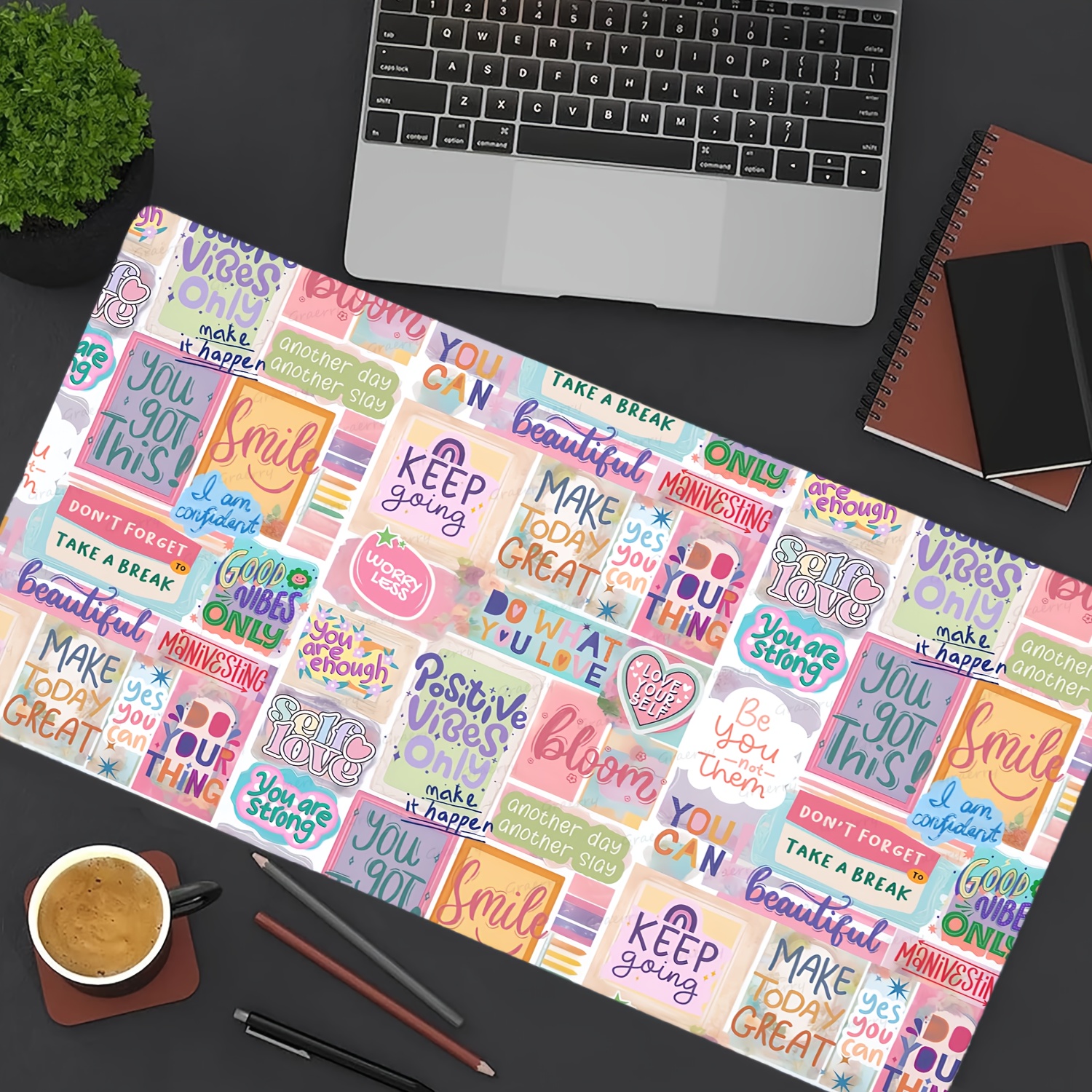 TEMU Large Inspirational Aesthetic Gaming Mouse Pad, Mouse Pad, Mouse Mat, Computer Desk Mat,