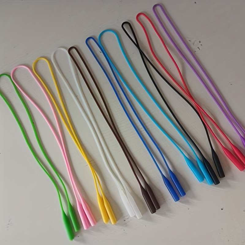 TEMU 10pcs Adjustable Glasses Cord Solid Elastic Silicone Glasses Rope Minimalist Glasses Anti-slip Accessory