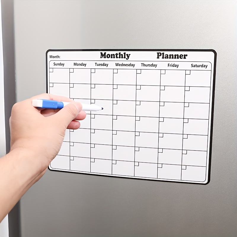 TEMU 1pc Of A Dry-erase Magnetic Calendar For , A Whiteboard Magnetic Calendar, Magnetic Calendar, Fridge Calendar, Dry-erase Magnetic Calendar,