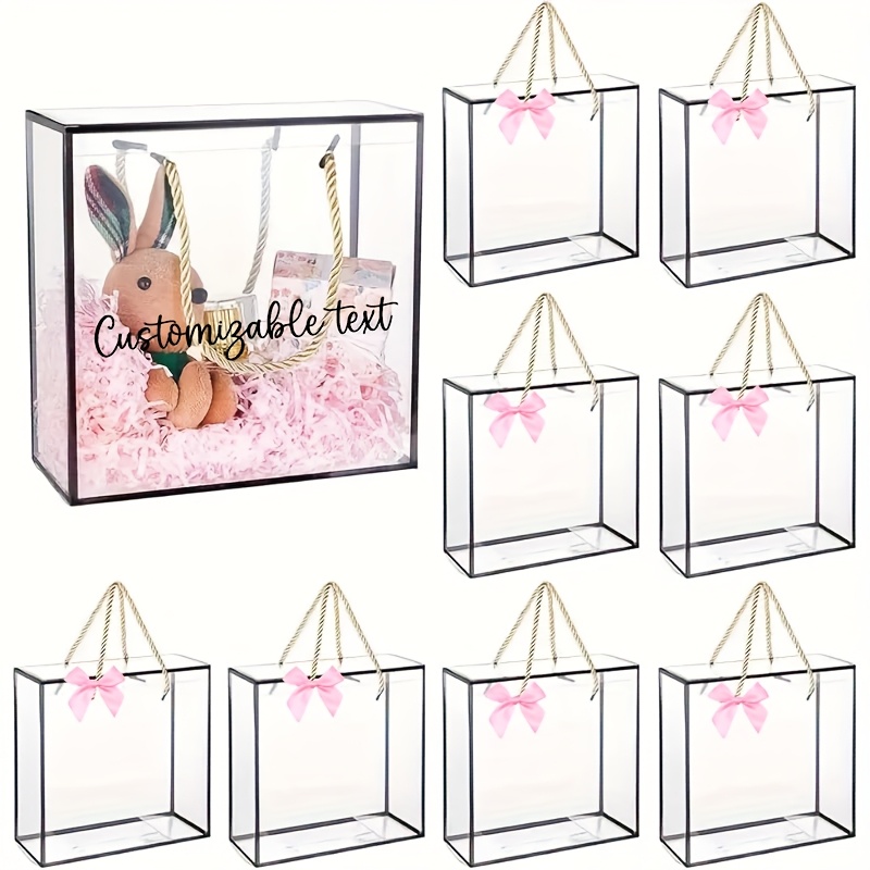 Image of Gift For Her/him 1pc Custom Text Gift Box, Suitable For Valentine's Day, Mother's Day, Parties, And Wedding Gifts, Personalized Name Elegant Bow Gift Box
