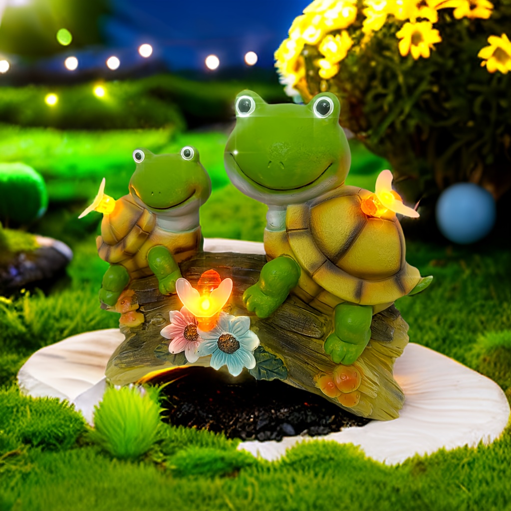 Solar Frog Statue Simulation Frog Outdoor Garden Resin - Temu
